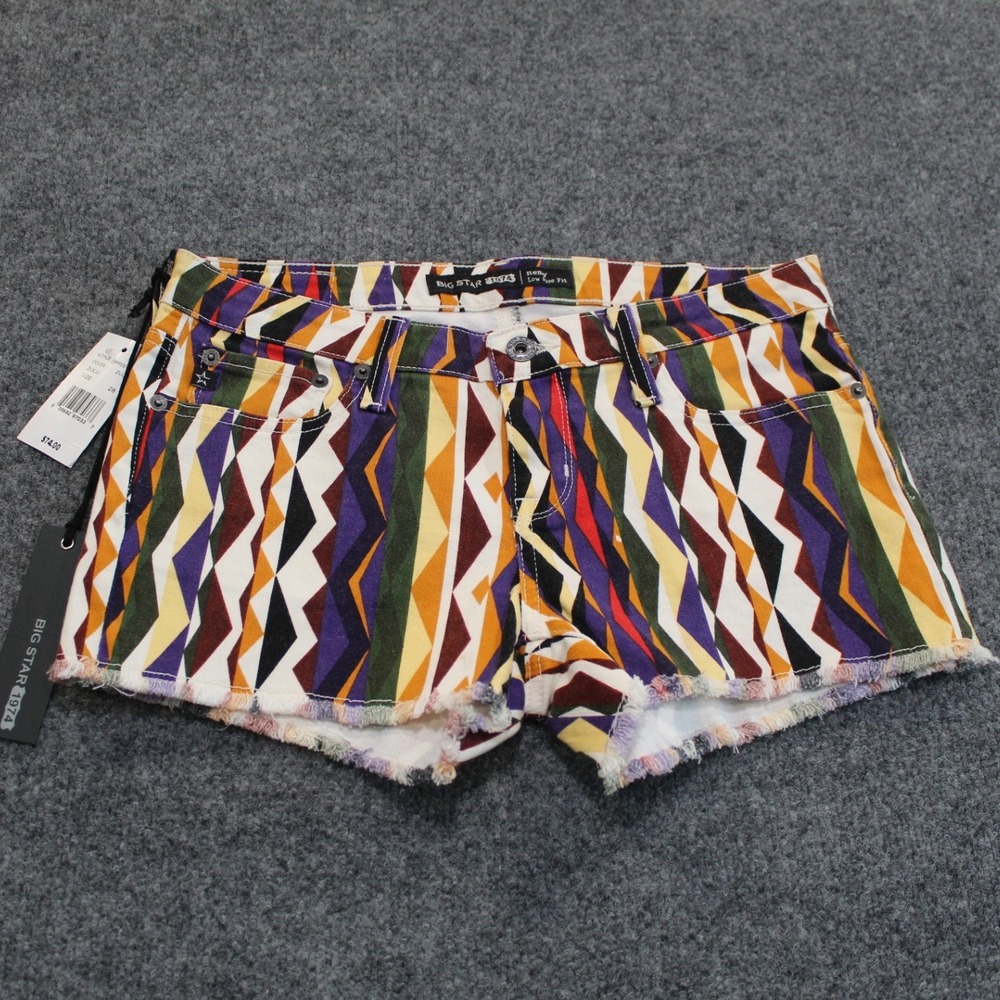 NWT Big‎ Star 1974 Remy Low Rise Fit Shorts Size 28 Multicolor Aztec Print